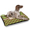 Green & Brown Toile & Chevron Outdoor Dog Beds - Large - IN CONTEXT