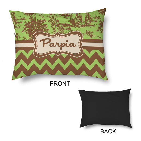 Green & Brown Toile & Chevron Outdoor Dog Beds - Medium - APPROVAL