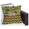 Green & Brown Toile & Chevron Outdoor Pillow
