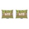 Green & Brown Toile & Chevron  Outdoor Rectangular Throw Pillow (Front and Back)