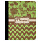 Green & Brown Toile & Chevron Padfolio Clipboards - Large - FRONT