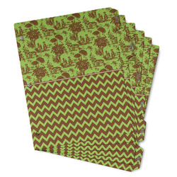 Green & Brown Toile & Chevron Binder Tab Divider - Set of 6 (Personalized)