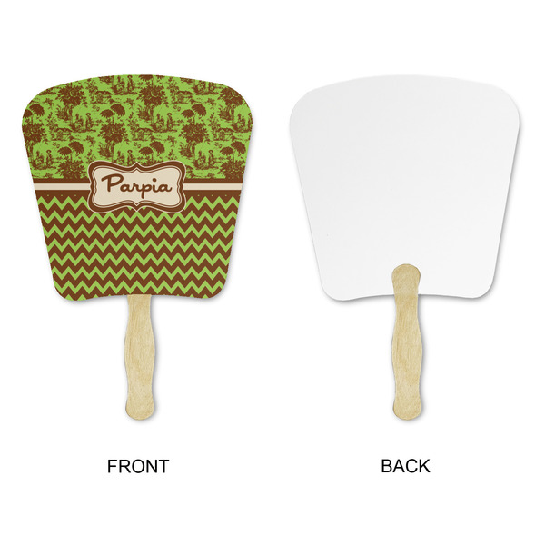 Green & Brown Toile & Chevron Paper Fans - Approval