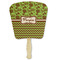 Green & Brown Toile & Chevron Paper Fans - Front