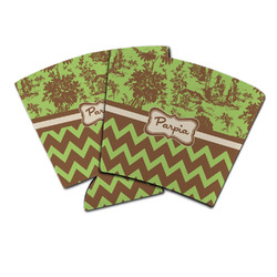 Green & Brown Toile & Chevron Party Cup Sleeve (Personalized)