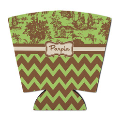 Green & Brown Toile & Chevron Party Cup Sleeve - with Bottom (Personalized)