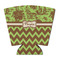 Green & Brown Toile & Chevron Party Cup Sleeves - with bottom - FRONT