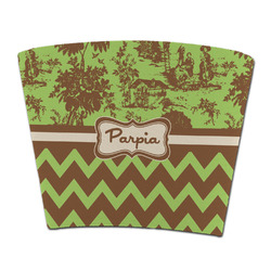 Green & Brown Toile & Chevron Party Cup Sleeve - without bottom (Personalized)