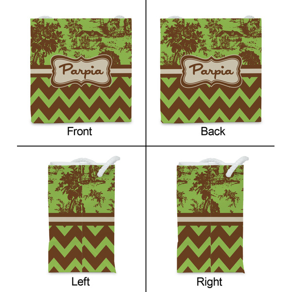 Green & Brown Toile & Chevron Party Favor Gift Bag - Gloss - Approval