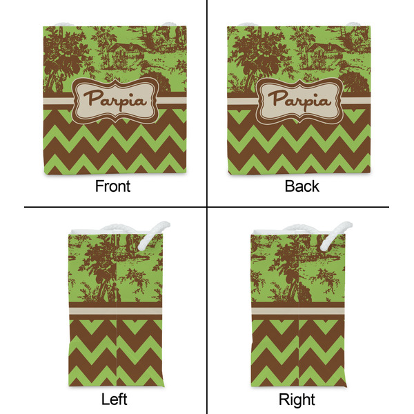 Green & Brown Toile & Chevron Party Favor Gift Bag - Matte - Approval