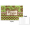 Green & Brown Toile & Chevron Disposable Paper Placemat - Front & Back