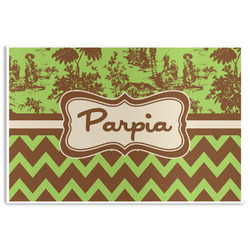 Green & Brown Toile & Chevron Disposable Paper Placemats (Personalized)