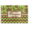 Green & Brown Toile & Chevron Disposable Paper Placemat - Front View