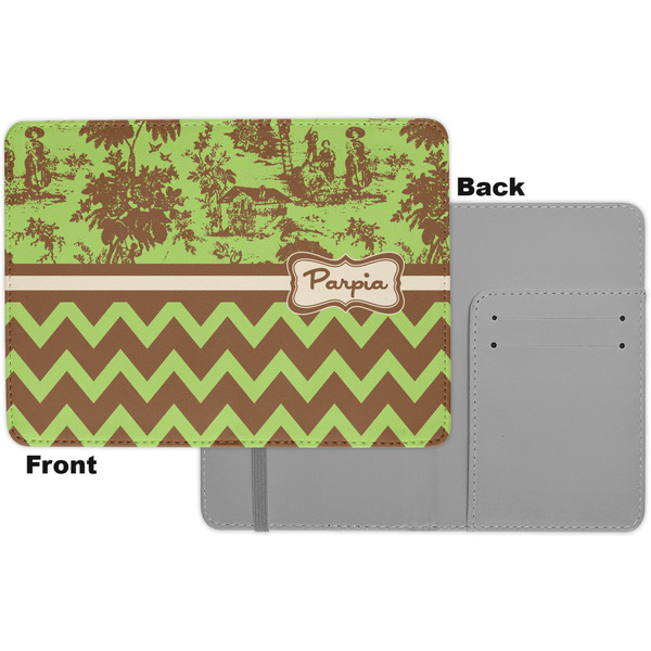 Green & Brown Toile & Chevron Passport Holder - Apvl