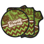 Green & Brown Toile & Chevron Iron on Patches (Personalized)