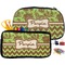 Green & Brown Toile & Chevron Pencil / School Supplies Bags Small and Medium