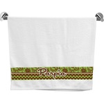 Green & Brown Toile & Chevron Bath Towel (Personalized)