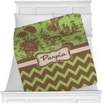 Green & Brown Toile & Chevron Minky Blanket (Personalized)