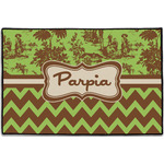 Green & Brown Toile & Chevron Door Mat - 36"x24" (Personalized)