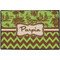Green & Brown Toile & Chevron Personalized Door Mat - 36x24 (APPROVAL)