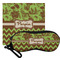 Green & Brown Toile & Chevron Personalized Eyeglass Case & Cloth