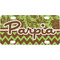 Green & Brown Toile & Chevron Mini/Bicycle License Plate (Personalized)