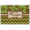 Green & Brown Toile & Chevron Personalized Placemat (Back)