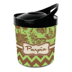 Green & Brown Toile & Chevron Plastic Ice Bucket (Personalized)