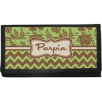 Green & Brown Toile & Chevron Canvas Checkbook Cover (Personalized)