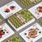 Green & Brown Toile & Chevron Playing Cards - Front & Back View