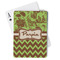 Green & Brown Toile & Chevron Playing Cards - Front View