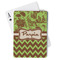 Green & Brown Toile & Chevron Playing Cards (Personalized)