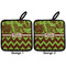 Green & Brown Toile & Chevron Pot Holders - Set of 2 APPROVAL