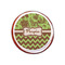 Green & Brown Toile & Chevron Printed Icing Circle - XSmall - On Cookie