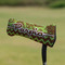 Green & Brown Toile & Chevron Putter Cover - On Putter