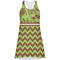 Green & Brown Toile & Chevron Racerback Dress - Front