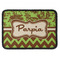 Green & Brown Toile & Chevron Rectangle Patch