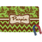 Green & Brown Toile & Chevron Rectangular Fridge Magnet (Personalized)