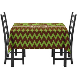 Green & Brown Toile & Chevron Tablecloth (Personalized)