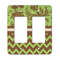 Green & Brown Toile & Chevron Rocker Light Switch Covers - Double - MAIN