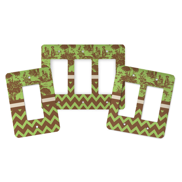 Green & Brown Toile & Chevron Rocker Light Switch Covers - Parent - ALL VARIATIONS