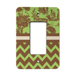 Green & Brown Toile & Chevron Rocker Style Light Switch Cover