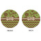 Green & Brown Toile & Chevron Round Linen Placemats - APPROVAL (double sided)