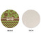 Green & Brown Toile & Chevron Round Linen Placemats - APPROVAL (single sided)