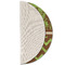Green & Brown Toile & Chevron Round Linen Placemats - HALF FOLDED (single sided)