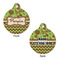 Green & Brown Toile & Chevron Round Pet ID Tag - Large - Approval