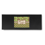 Green & Brown Toile & Chevron Rubber Bar Mat (Personalized)