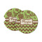Green & Brown Toile & Chevron Sandstone Car Coasters - Set of 2 (Personalized)