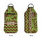 Green & Brown Toile & Chevron Sanitizer Holder Keychain - Large APPROVAL (Flat)