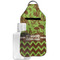 Green & Brown Toile & Chevron Sanitizer Holder Keychain - Large with Case